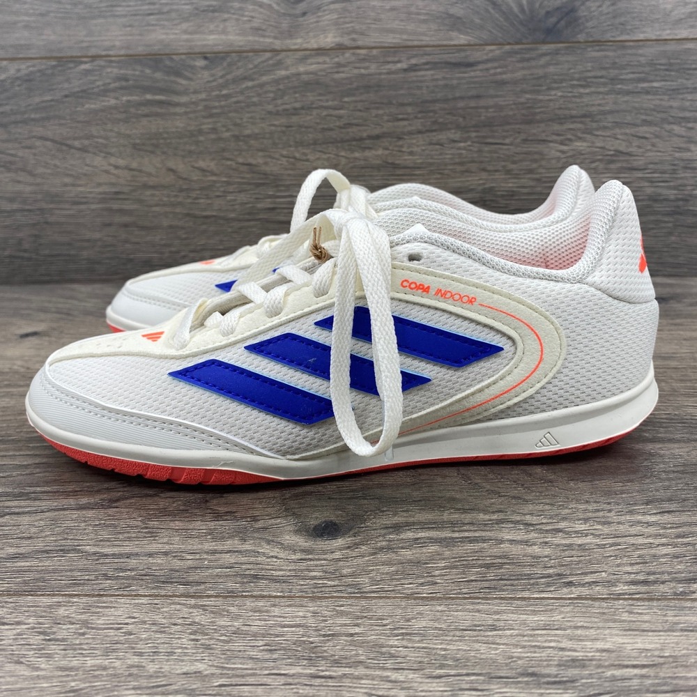 Adidas Copa Indoor Court Soccer Shoes Kids Size 2.5 White Blue JR2888